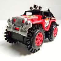 自动吉普翻滚特技翻斗车攀爬越野汽车赛车电动小车儿童玩具车男孩 吉普红色 无电池(需自购电池)