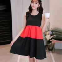 孕妇装夏装韩版宽松大码胖MM吊带打底裙中长款性感无袖背心连衣裙 红色 M[付款即送小礼品]