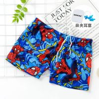 儿童泳裤泳镜泳帽套装小童中童小男孩卡通宝宝游泳裤泳衣男童泳装 蜘蛛侠三件套 S(建议25-35斤)