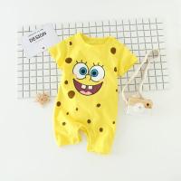 1岁6个月2女婴儿童3夏装9夏季7衣服8男宝宝5连体衣4新生儿棉爬服 K18短袖海绵宝宝 59 cm