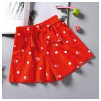 女童短裤夏2020新款夏裤儿童夏季裤子宽松女孩洋气裙裤宝宝热裤薄 橘红色 90厘米