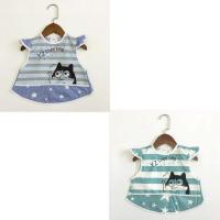 【2件装】秋冬纯棉防水儿童吃饭衣流苏领飞飞袖反穿衣罩衣0-3岁 绿色+蓝色招财猫【2件装】 均码：0-3岁（90CM身高