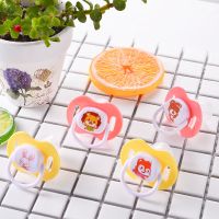 婴儿安抚奶嘴卡通硅胶安睡奶嘴新生儿宝宝安慰奶嘴带盖 蓝色 印花圆头