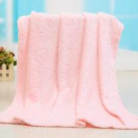 宝宝秋冬珊瑚绒毯子儿童空调毛毯法兰绒抱被毯床单单人毛巾薄被子 毛毯-熊粉 90*90