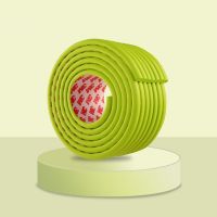 儿童防撞头防碰头软包横梁柱子海绵墙贴床边保护条免贴楼梯防磕碰 草绿色 2米防撞条(3M胶免贴)