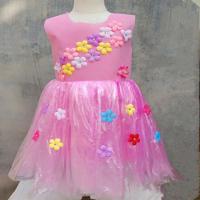 新款儿童环保服DIY手工制作时装秀演出服幼儿园服装亲子走秀裙 粉红色 斜花 100