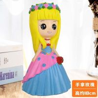 彩绘石膏娃娃涂色白胚涂鸦绘画手工diy存钱罐上色搪胶陶瓷玩具女 公主1【送12色颜料+调色盘】