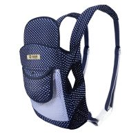 宝宝小孩初生婴儿背带哄睡横抱多功能前抱后背季通用抱带腰凳神器 [网款]蓝波点