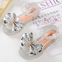 女童凉鞋防滑软底2-6岁儿童果冻软胶水晶凉鞋可爱公主凉鞋沙滩鞋 水晶银色 25码(內长16CM)