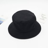 [亲子款]儿童帽子夏防晒帽宝宝渔夫帽男童盆帽秋薄款女童遮阳帽 光板黑 成人款58CM
