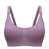 【两件减2】哺乳文胸夏季孕妇内衣胸罩孕期女产后喂奶防下垂聚拢 豆沙紫 M 32A-34E