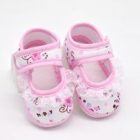 宝宝鞋子女春秋软底婴儿学步鞋0-1岁公主鞋3-5-6-7-9个月夏季凉鞋 浅蓝色 碎花粉 11码/内长10.5cm