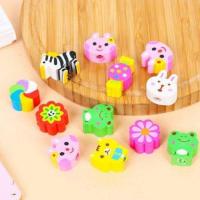 [亏本跑量]多规格可选 创意橡皮擦儿童卡通笑脸圆形橡皮擦 (带孔橡皮5个装)卡通随机