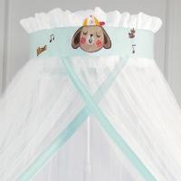 婴儿床宝宝床落地蚊帐开门宫廷式蚊帐通用带支架可调节宝宝床蚊帐 3D刺绣升级款萌狗(无支架)