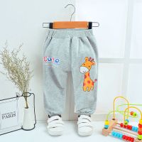 新款童装宝宝秋季裤子婴幼儿春秋款男童休闲单裤儿童裤1-2-3-4岁 春秋款长颈鹿- 灰色 73 (建议0-6个月)