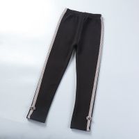 秋冬女童打底裤加绒加厚2021新款洋气儿童裤子薄款外穿春秋长裤子 2008薄款黑色 95 码(建议80-90身高穿)