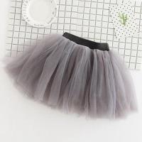 女童裙子宝宝迷你公主裙蓬蓬纱裙舞蹈裙儿童韩版儿童半身裙子夏季 灰色 110（建议体重30-35斤）
