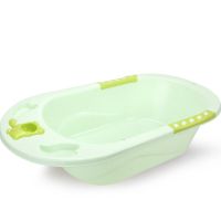 [破损包赔]婴儿洗澡盆新生儿宝宝浴盆坐躺小孩儿童用品大号加厚 苹果绿单盆(无赠品)