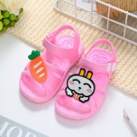反季促销1000双男女宝宝凉鞋夏露趾学步鞋塑料软底幼儿园儿童凉鞋 浅粉色 内长14.5cm 20码