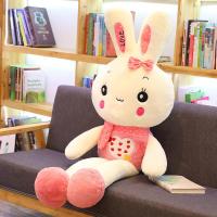 兔子毛绒玩具公仔抱枕少女心玩偶可爱布娃娃抱枕儿童生日礼物女生 圆眼粉色 50厘米
