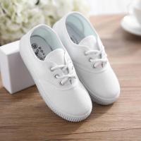儿童小白鞋男女童白布鞋纯色白球鞋学生舞蹈鞋帆布鞋幼儿园运动鞋 1992款(系带款) 22 内长15.4cm
