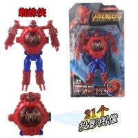 投影款益智手动金刚变形机器人电子手表儿童男女孩玩具礼物礼盒装 蜘蛛侠(大号投影款)