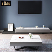 众耐现代简约大理石茶几电视柜组合茶桌意式极简轻奢北欧茶几