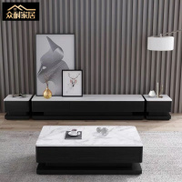 众耐北欧大理石茶几电视柜组合大小户型客厅岩板茶几大理石面