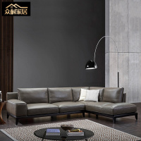 众耐北欧真皮沙发意式极简轻奢羽绒沙发头层牛皮客厅组合转角