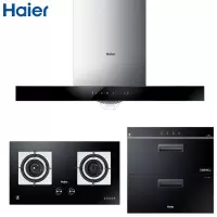 海尔(Haier)油烟机灶具消毒柜套装 防干烧灶具 自清洁油烟机 二星级消毒柜 (天然气)