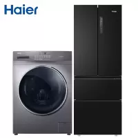 海尔 (Haier)331升双变频风冷无霜多门四门冰箱+10KG变频滚筒洗衣机全自动智能投放香薰洗