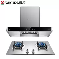 搭配不锈钢灶[液化气] 樱花SAKURA 抽油烟机灶具套装欧式18立方吸油烟机自清洗触控燃气灶具烟灶套装两件套