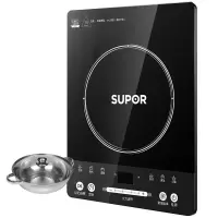 苏泊尔(SUPOR)电磁炉家用触控滑键黑晶面板防水电磁炉八档火力大功率炒菜火锅智能电池炉节能定时带锅