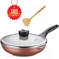 苏泊尔(SUPOR) 精陶健康无油烟煎锅磁通玻盖电磁炉通用26厘米 茶色