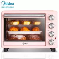 美的 Midea 家用多功能电烤箱冰莹粉 25L容量 三层烤位 机械式操作 上下独立控温