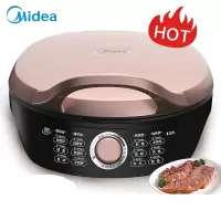 大烤盘早餐机 美的(Midea)电饼铛 家用双面加热电饼档 可做三明治 旋控式加深加大烤盘早餐机煎烤机烙饼锅