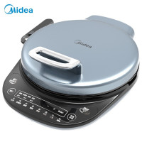 灰色 美的(Midea)JS3406电饼铛双面悬浮加热34CM大口径可拆洗多功能家用速脆技术煎烤机线下同款