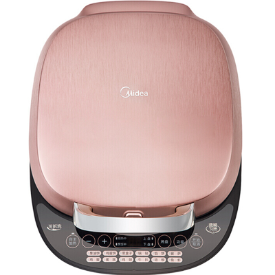 粉红色 [新款]美的(Midea) 电饼铛家用多功能可拆卸烤盘180度开合
