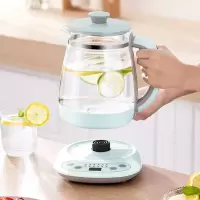 蓝色 美的(Midea)养生壶办公室小型加厚玻璃花茶壶家用多功能煮水壶煮茶壶烧水壶