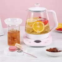 粉色 美的养生壶家用大容量煮茶器办公室多功能全自动玻璃养身花茶壶