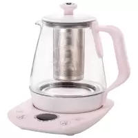 粉色 美的养生壶家用加厚玻璃全自动小型煮茶器多功能办公炖煮养身迷你