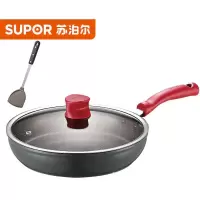 28CM 苏泊尔(SUPOR) 不粘平底锅炒菜锅煎锅电磁炉燃气通用锅具28cm麦饭石色星星石煎锅