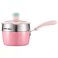 粉色 苏泊尔 SUPOR 小馋喵婴儿辅食锅锅具套装萌动粉色奶锅蒸格煎锅