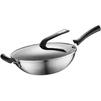 全面屏+玻璃盖(直径32CM 适用3-5人) 苏泊尔(SUPOR)不粘锅316L不锈钢炒锅少油烟平底煎锅电磁炉燃气灶通用