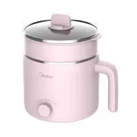 1.2L|304不锈钢粉红 美的(Midea)多功能锅电煮锅迷你小锅电火锅低功率双层学生宿舍煮面带蒸屉电蒸锅1.2L电热