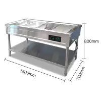 四格 乐创(lecon)商用电热保温汤柜汤池保温台售饭台售饭车快餐车