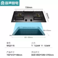 容声燃气灶天然气灶双灶家用厨房智能定时煤气灶嵌入式液化气灶具 黑色 液化气