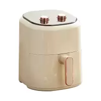 美的集团出品布谷空气炸锅家用多功能全自动4.5L大容量智能无油360°不粘涂层空气烤箱薯条机煎炸锅 白色旋钮款[4.5升