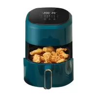 美的集团出品布谷空气炸锅家用多功能全自动4.5L大容量智能无油360°不粘涂层空气烤箱薯条机煎炸锅 绿色触屏款[4.5升