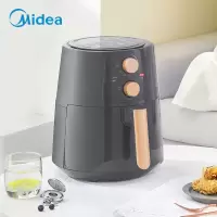 美的(Midea)空气炸锅 网红款 大容量家用多人用餐煎炸锅 无油低脂电炸锅 灰色款4.2L KZ42E101H